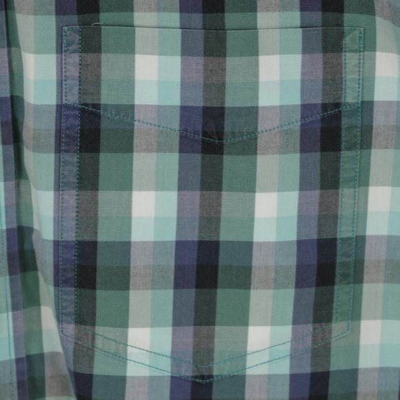 Jack Spade Men's XXL Green White Plaid Short Sleeve Casual Button Up Shirt - Picture 5 of 7